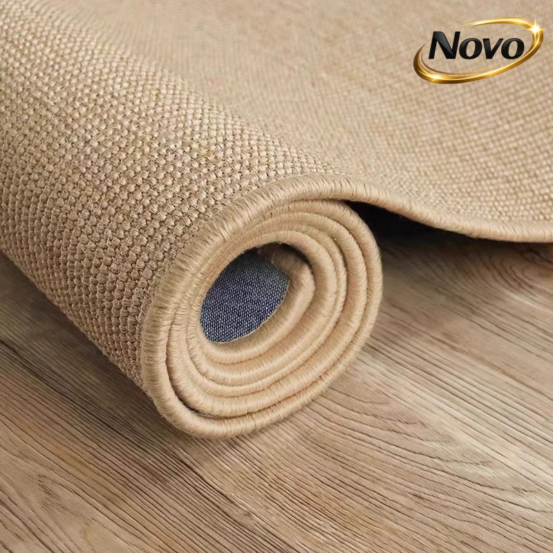 Bamboo Bath Mat - 滑り止め加工のフェイクサイザルエリアラグ、耐摩耗性フロアカーペット、リビングルーム、寝室、廊下用、耐久性のあるホームフロアマット、ペットに優しい