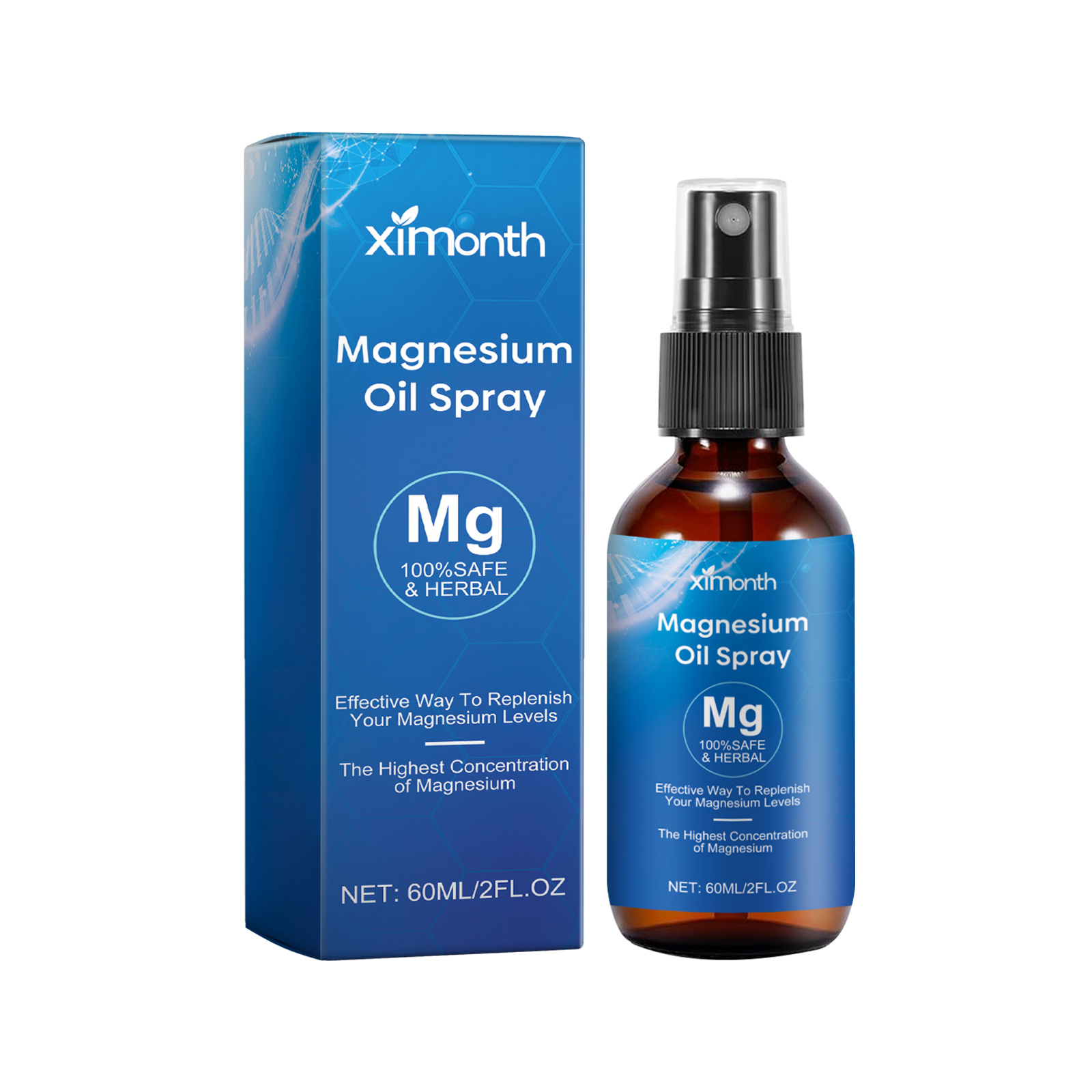 Bath Salts Magnesium - マグネシウムオイルスプレー、純粋なマグネシウムオイル配合のボディスプレー、全身用マグネシウムスプレー、2液量オンス、使いやすい、外用パーソナルケアスプレー。