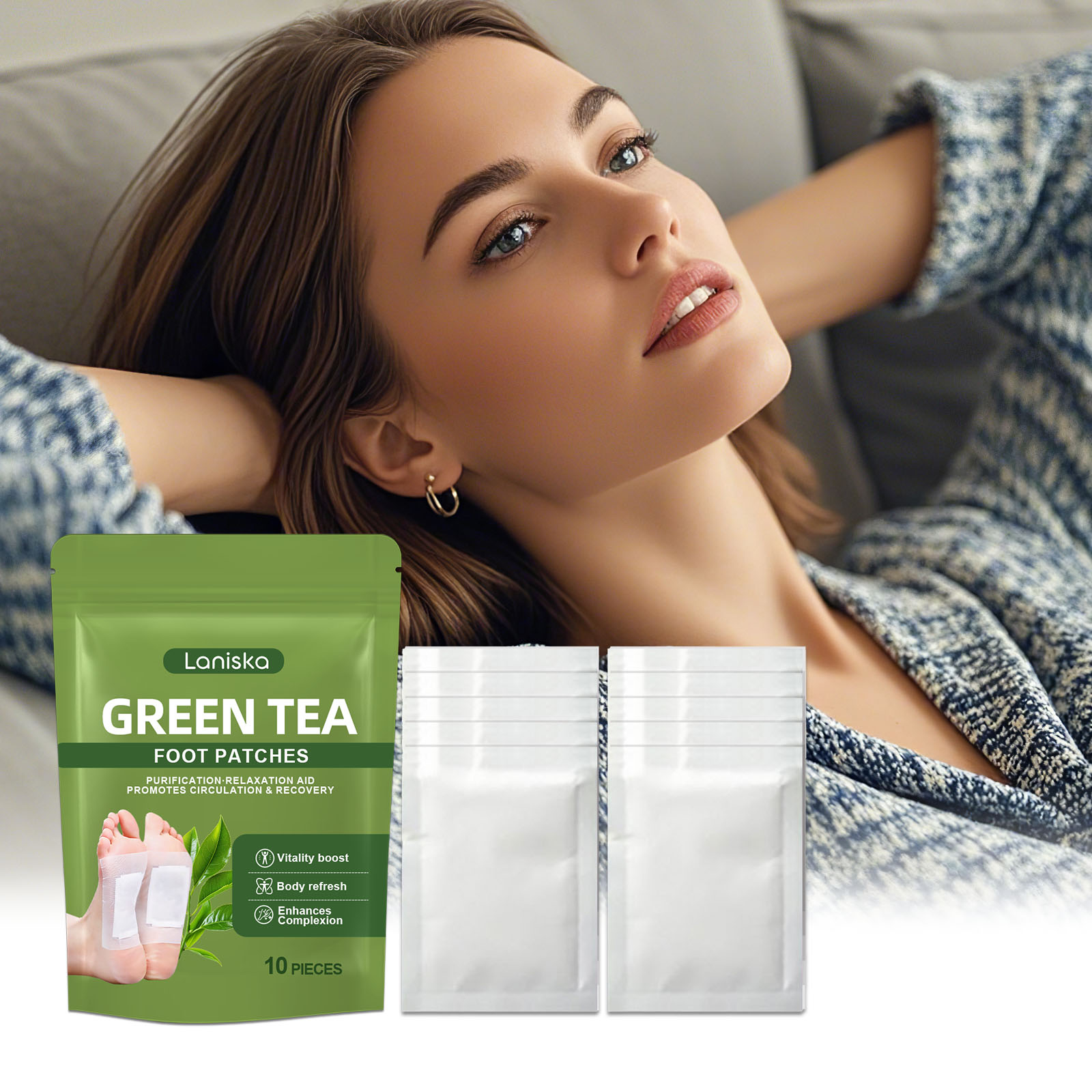 Detox Foot Patch - 天然デトックスフットパッチ ストレス緩和 深い睡眠促進 血液循環促進 足のむくみ疲労軽減 ディープクレンジングフットパッチ