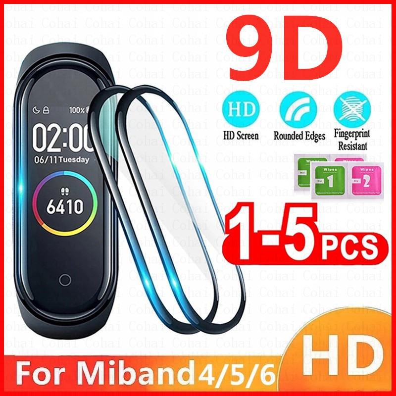 Health Wellness Bracelet - Xiaomi Mi Band 7 6 5用スクリーンプロテクター,強化ガラス,時計ストラップ用保護フィルム,9d