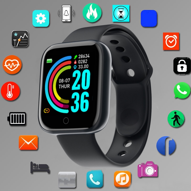 Health Wellness Bracelet - 男性と女性のためのスマートウォッチ,スポーツモード,音楽コントロール,カロリー,距離,フィットネス,バンド,メッセージ,リマインダー,Android, iOS