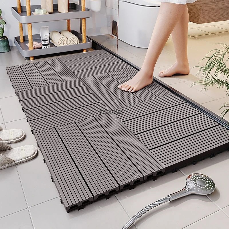 Bamboo Bath Mat - 模擬生態木製スプライシングパッド防湿高齢者妊婦用転倒防止フロアマット
