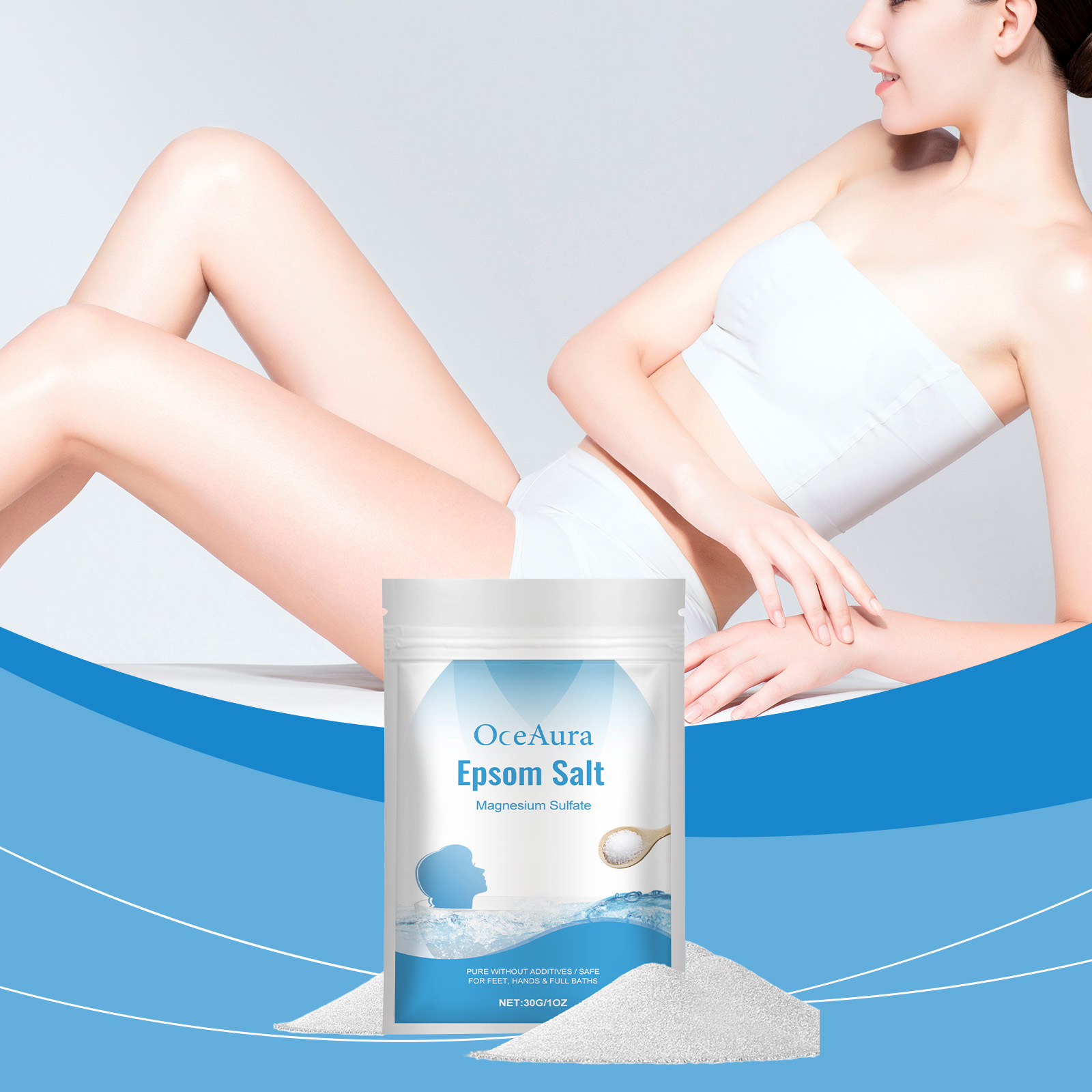 Bath Salts Magnesium - エプソムソルト バス＆シャワー用品 ボディスクラブ スムーススキン クレンジング 筋肉の緩和