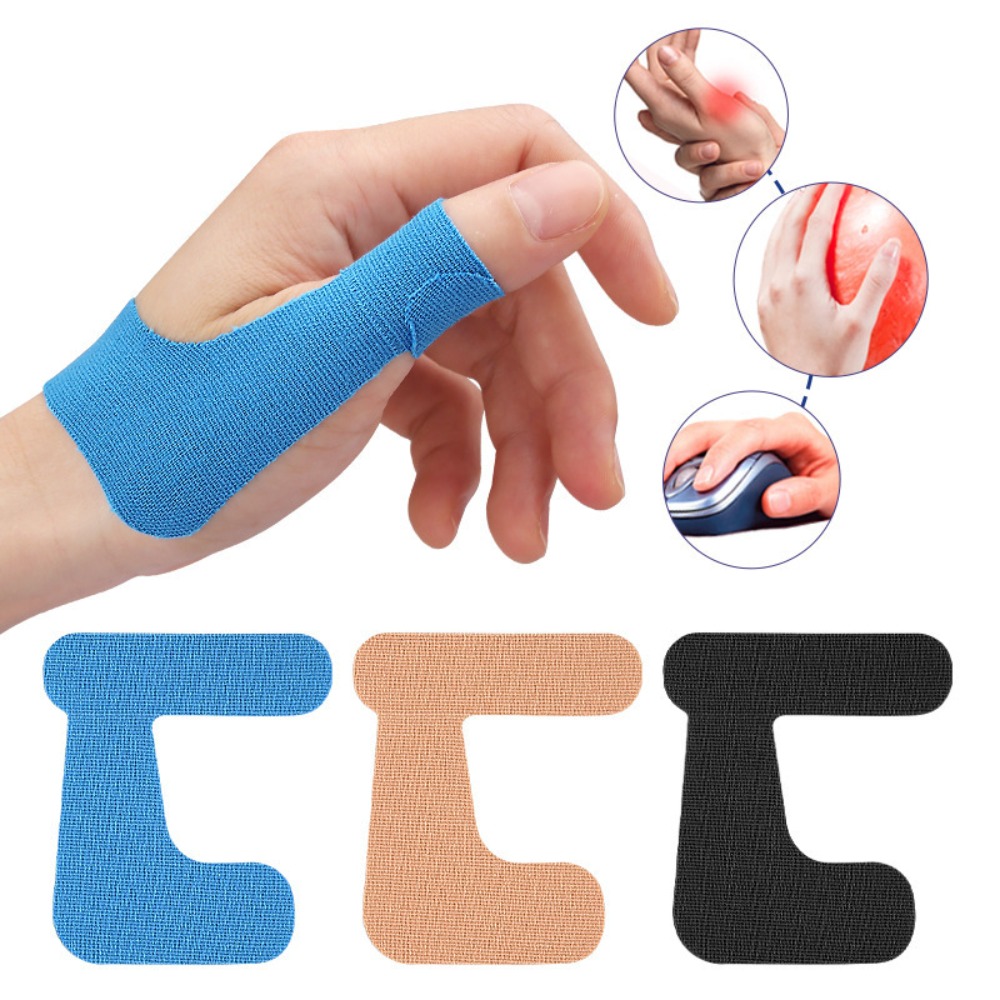 Sports Taping Precut - 5 個のプレカット親指サポートテープ自己粘着足指キネシオロジーパッチ腱指包帯用品スポーツ用弾性ストラップ