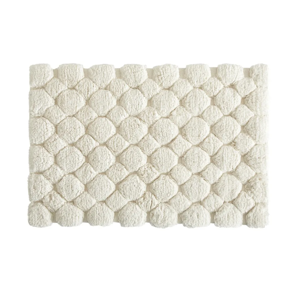 アイボリー コットンバスラグ2点セット – 40x60cm& - Bamboo Bath Mat のレビューと価格