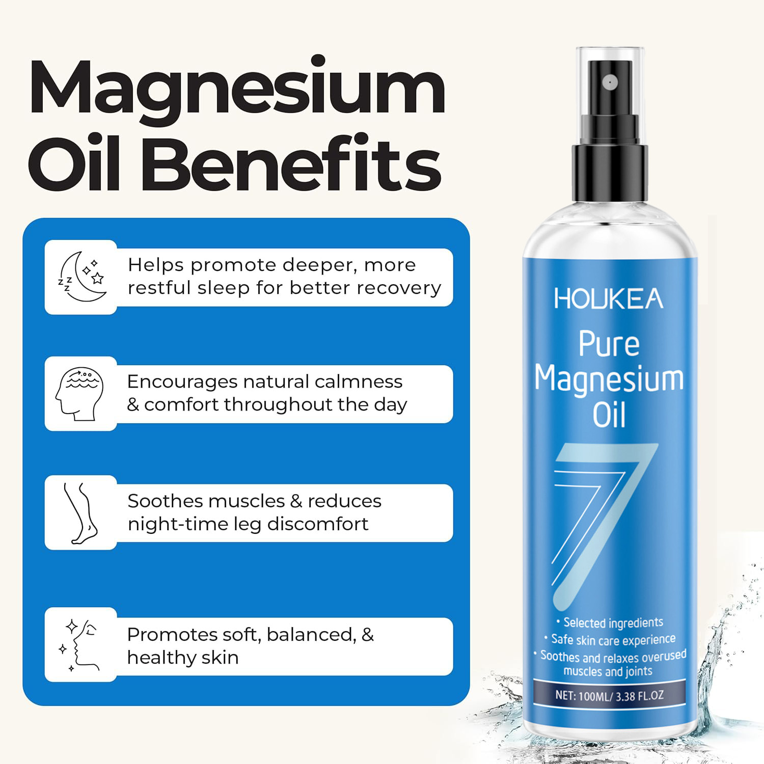 純粋マグネシウムオイルスプレー グレードマグネシウムクロリド - Bath Salts Magnesium のレビューと価格