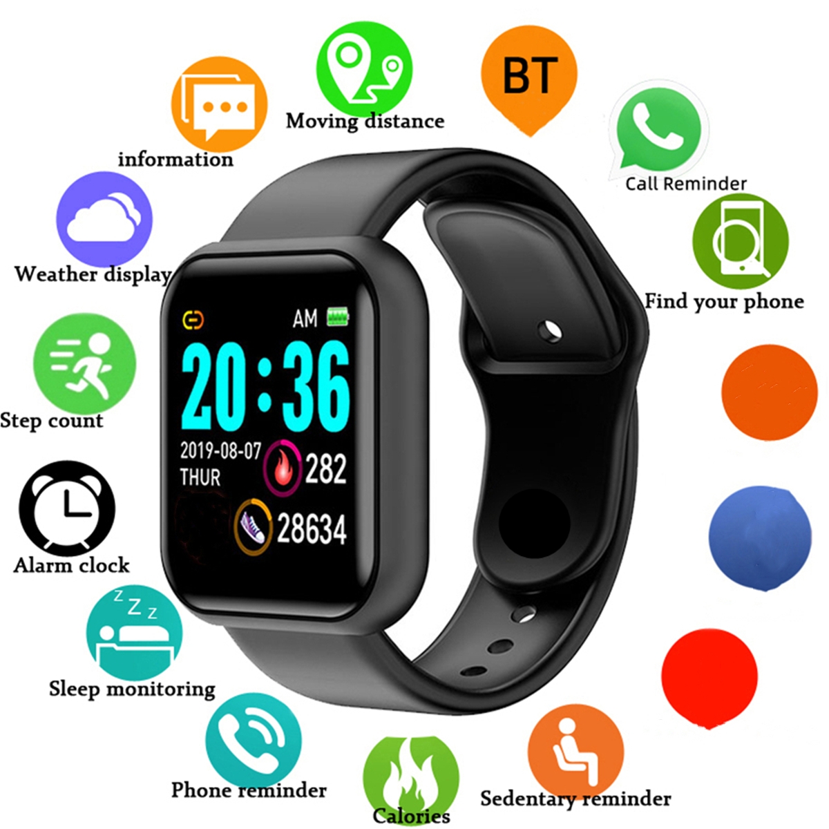 男性スマートウォッチカラースクリーン Bluetooth 女 - Health Wellness Bracelet のレビューと価格
