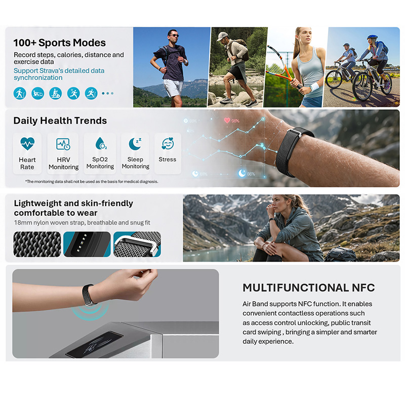 VALDUSエアバンドスマートブレスレット 男女兼用 心拍数 - Health Wellness Bracelet のレビューと価格