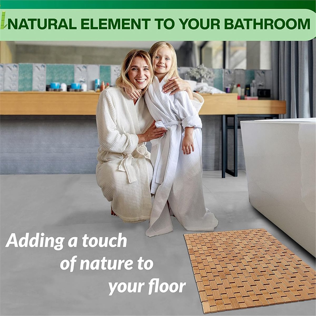 NOCM竹製バスマット - 折りたたみ式木製バスマット -  - Bamboo Bath Mat のレビューと価格