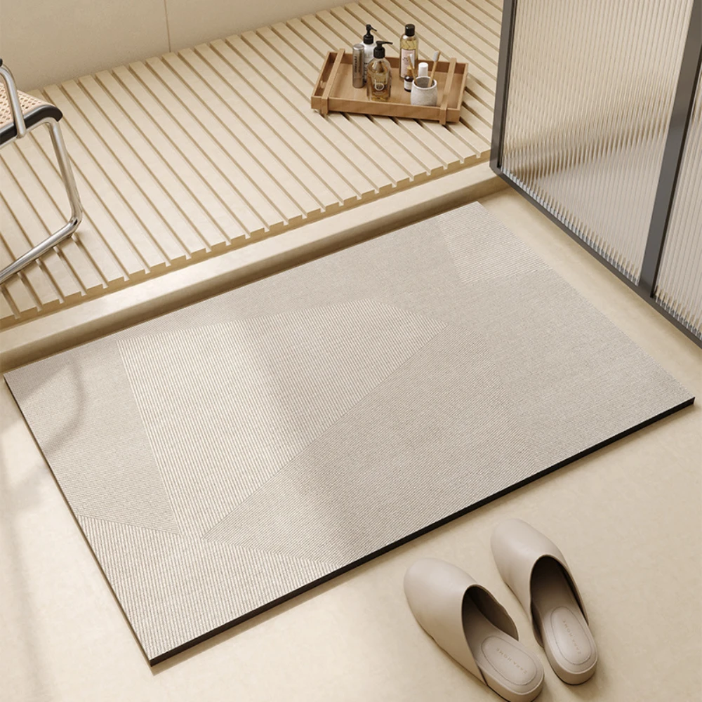 ライトコーヒー幾何学模様珪藻土バスマット滑り止め速乾超吸収シ - Bamboo Bath Mat のレビューと価格