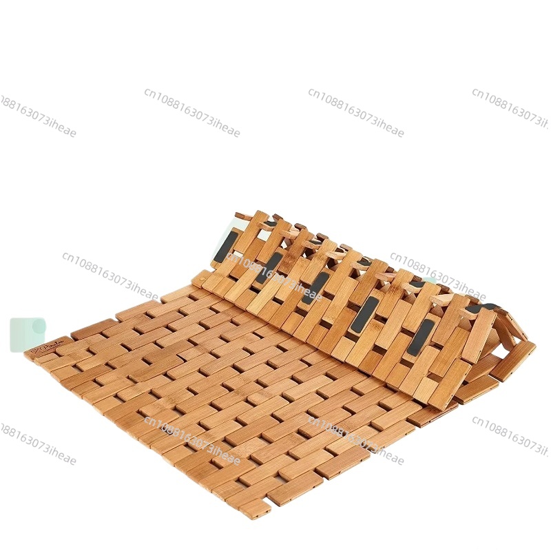 竹製バスマット 折りたたみ式木製バスマット - サウナ スパ - Bamboo Bath Mat のレビューと価格