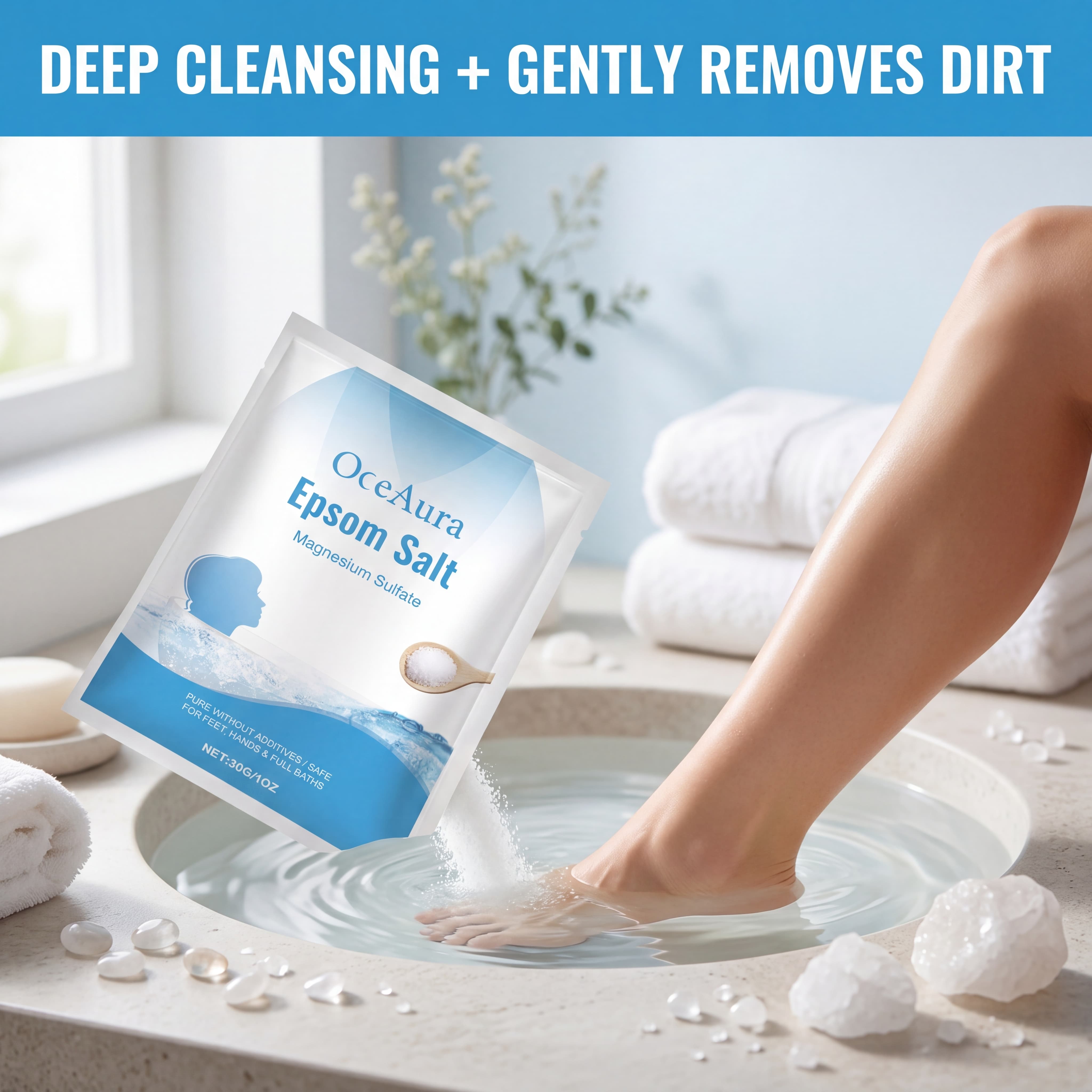 純粋なエプソムソルト硫酸マグネシウム、足、手、全身浴用、心地 - Bath Salts Magnesium のレビューと価格