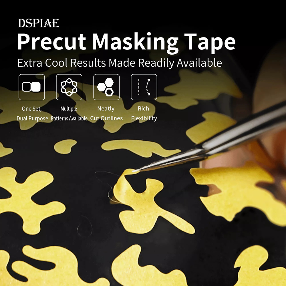 DSPIAE デジタル迷彩バグ迷彩六角プレカットマスキングテ - Sports Taping Precut のレビューと価格